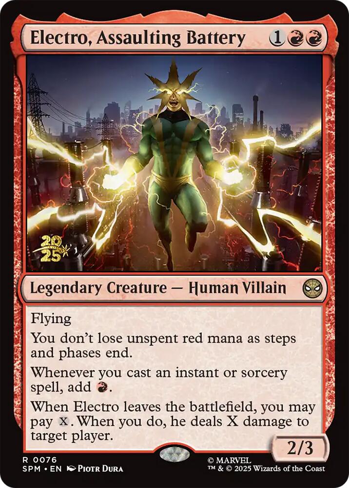 Electro, Assaulting Battery [Marvel's Spider-Man Prerelease Promos] | Exor Games Bridgewater