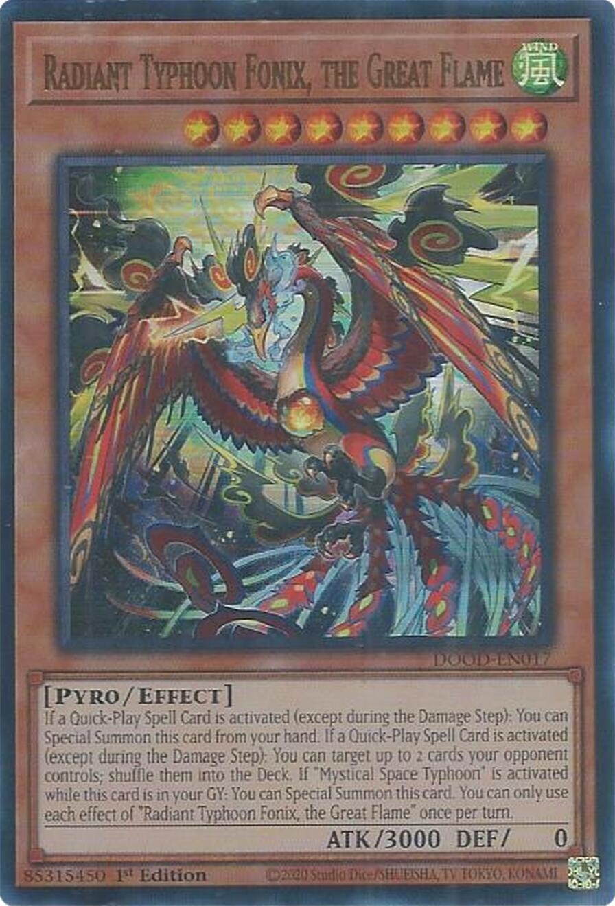Radiant Typhoon Fonix, the Great Flame [DOOD-EN017] Ultra Rare | Exor Games Bridgewater