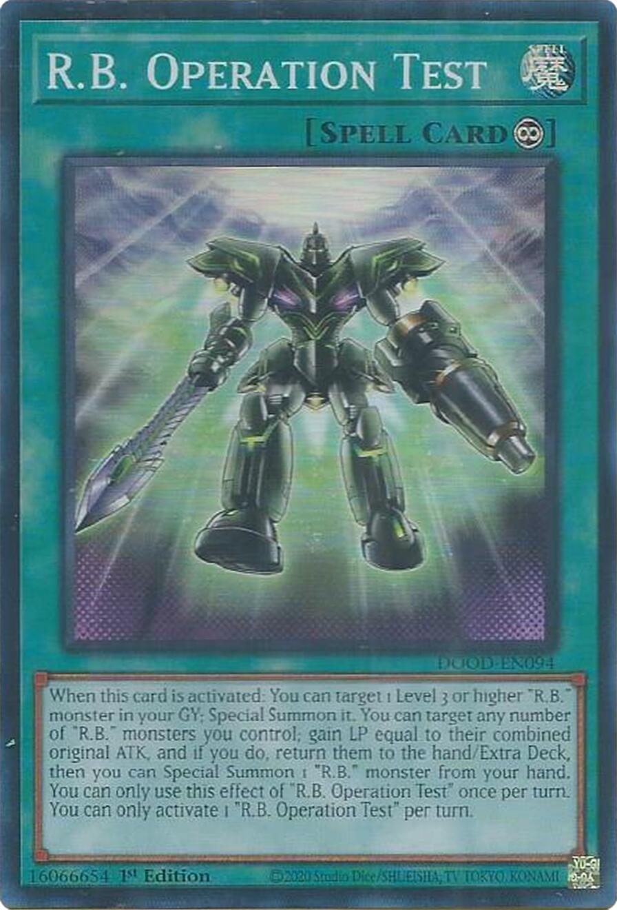 R.B. Operation Test [DOOD-EN094] Super Rare | Exor Games Bridgewater