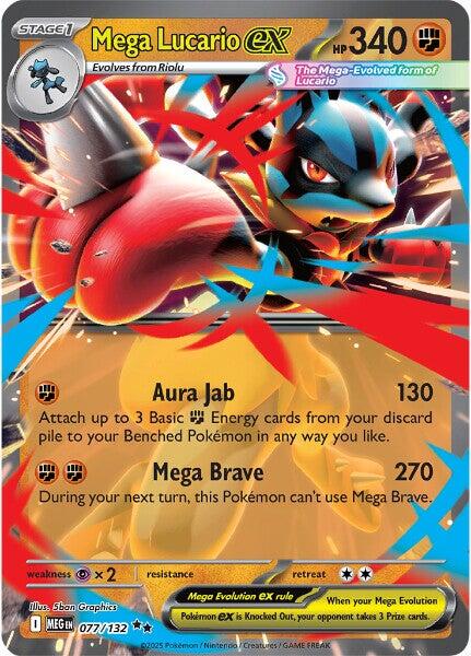 Mega Lucario ex (077/132) [Mega Evolutions: Base Set] | Exor Games Bridgewater