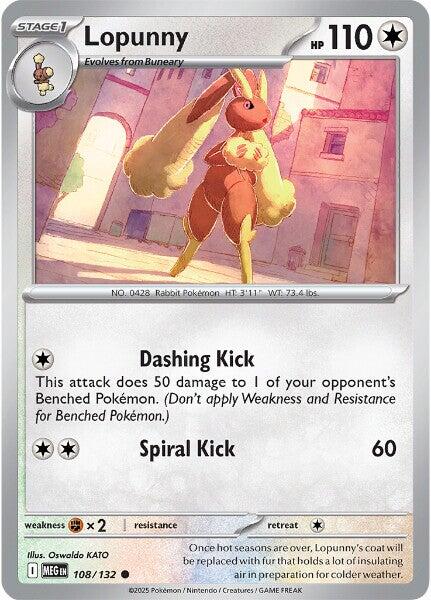 Lopunny (108/132) [Mega Evolutions: Base Set] | Exor Games Bridgewater