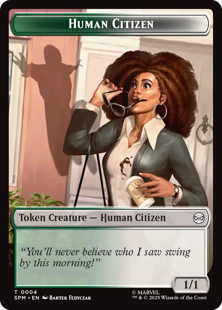 Human Citizen // Treasure Double-Sided Token [Marvel's Spider-Man Tokens] | Exor Games Bridgewater