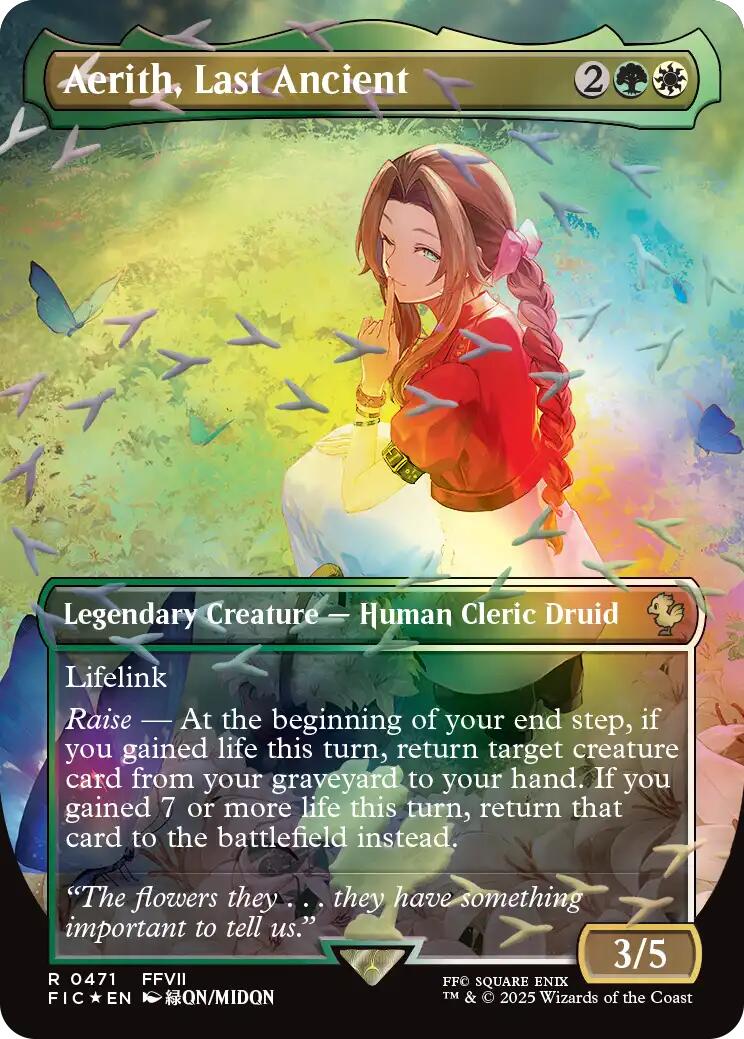 Aerith, Last Ancient (Borderless) (Chocobo Track Foil) [FINAL FANTASY Commander] | Exor Games Bridgewater