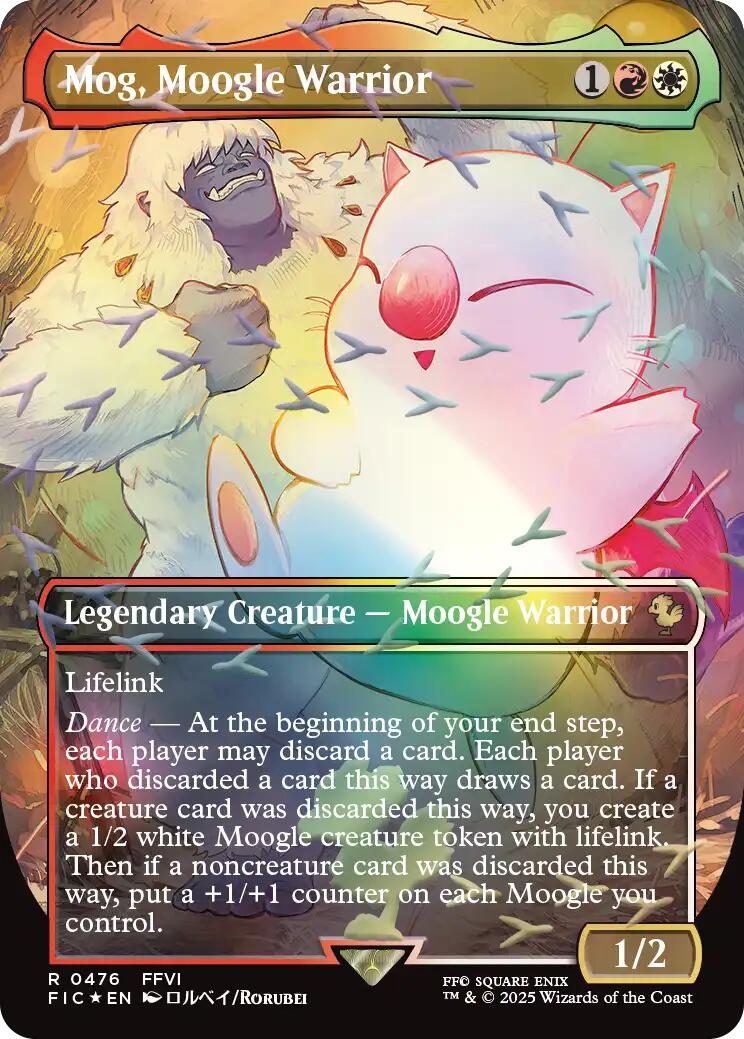 Mog, Moogle Warrior (Borderless) (Chocobo Track Foil) [FINAL FANTASY Commander] | Exor Games Bridgewater