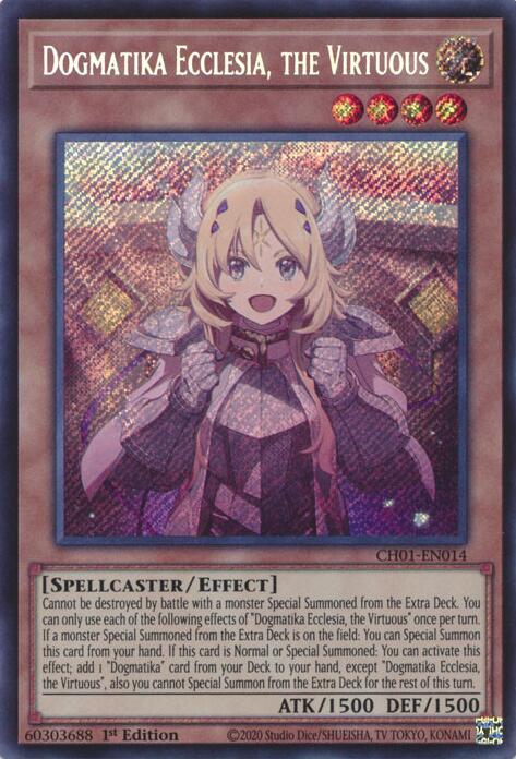 Dogmatika Ecclesia, the Virtuous (Secret Rare) [CH01-EN014] Secret Rare | Exor Games Bridgewater