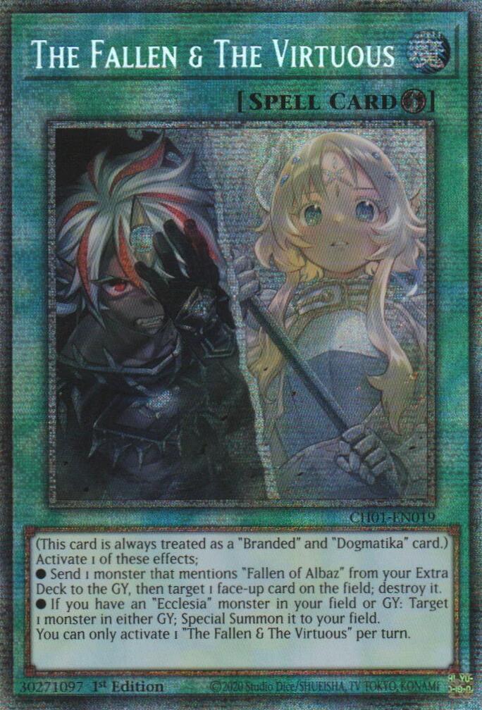 The Fallen & The Virtuous (Starlight Rare) [CH01-EN019] Starlight Rare | Exor Games Bridgewater