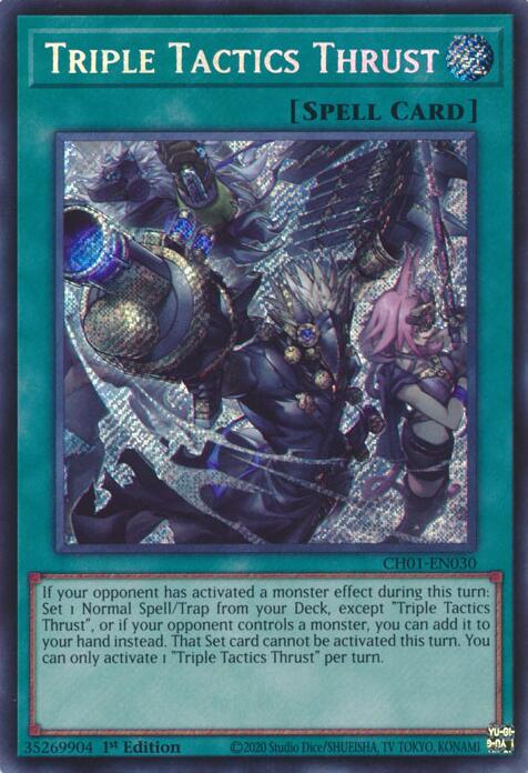 Triple Tactics Thrust (Secret Rare) [CH01-EN030] Secret Rare | Exor Games Bridgewater