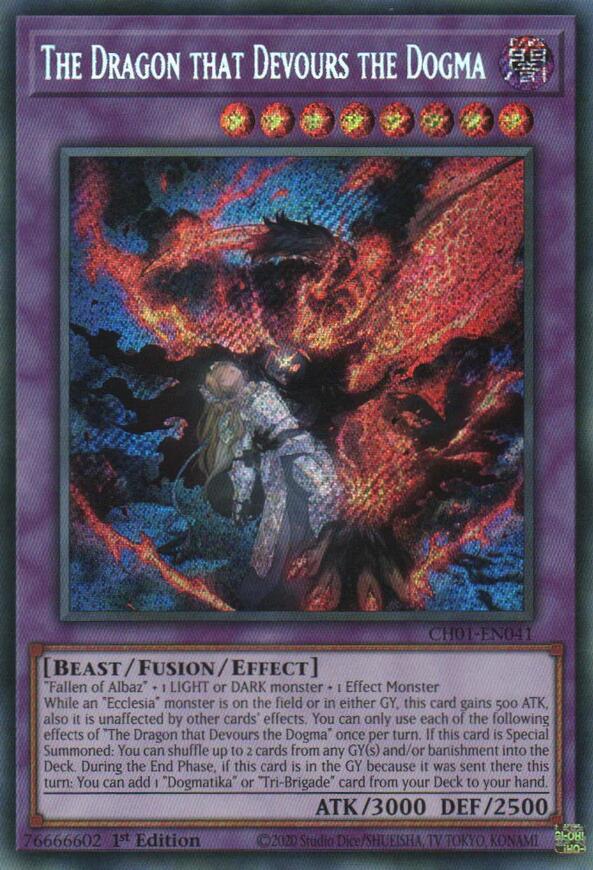 The Dragon that Devours the Dogma (Secret Rare) [CH01-EN041] Secret Rare | Exor Games Bridgewater