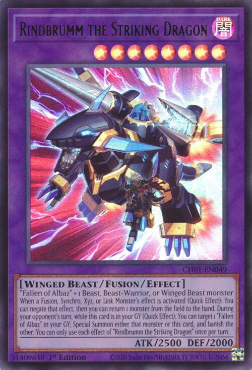 Rindbrumm the Striking Dragon [CH01-EN049] Ultra Rare | Exor Games Bridgewater