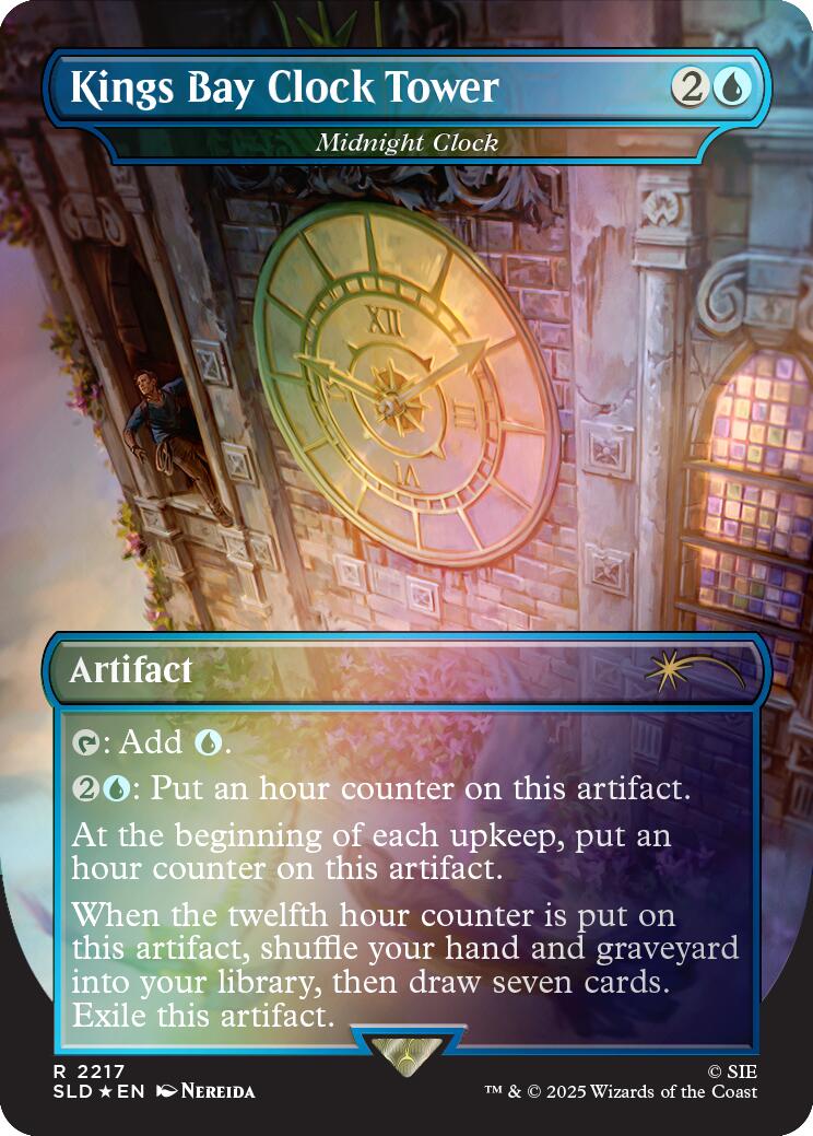 Kings Bay Clock Tower - Midnight Clock (Rainbow Foil) [Secret Lair Drop Series] | Exor Games Bridgewater