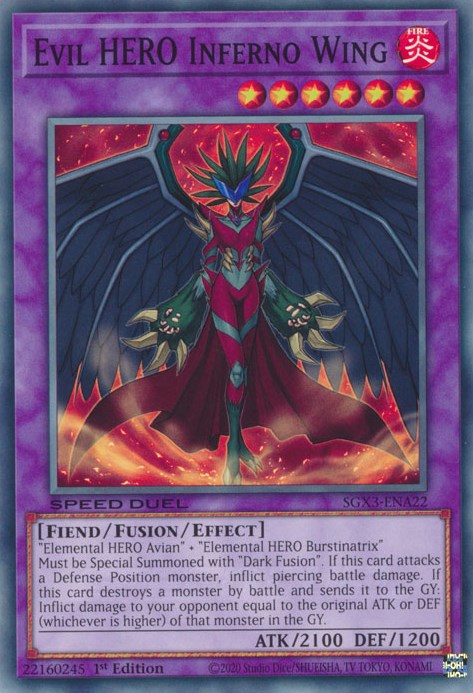 Evil HERO Inferno Wing [SGX3-ENA22] Common | Exor Games Bridgewater