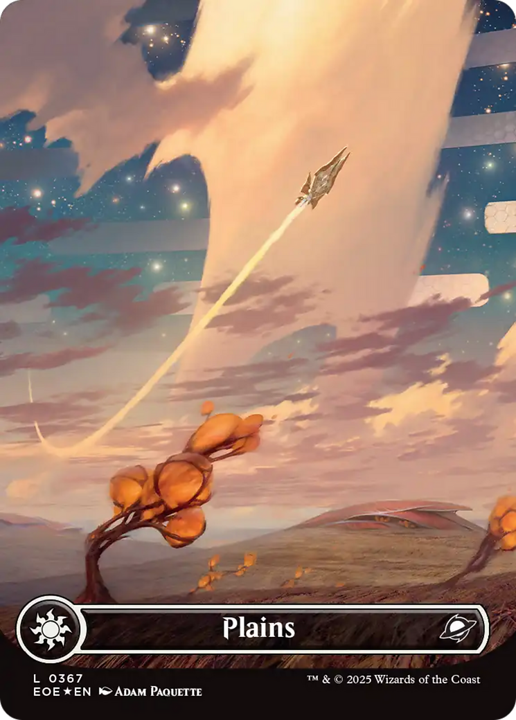 Plains (0367) (Borderless) (Galaxy Foil) [Edge of Eternities] | Exor Games Bridgewater
