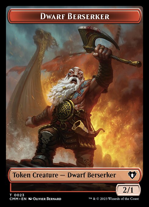 Human Soldier // Dwarf Berserker Double-Sided Token [Commander Masters Tokens] | Exor Games Bridgewater