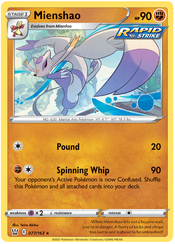 Mienshao (077/163) [Sword & Shield: Battle Styles] | Exor Games Bridgewater