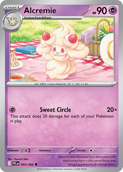 Alcremie (044/094) (Reverse Holo) [Mega Evolution: Phantasmal Flames] | Exor Games Bridgewater