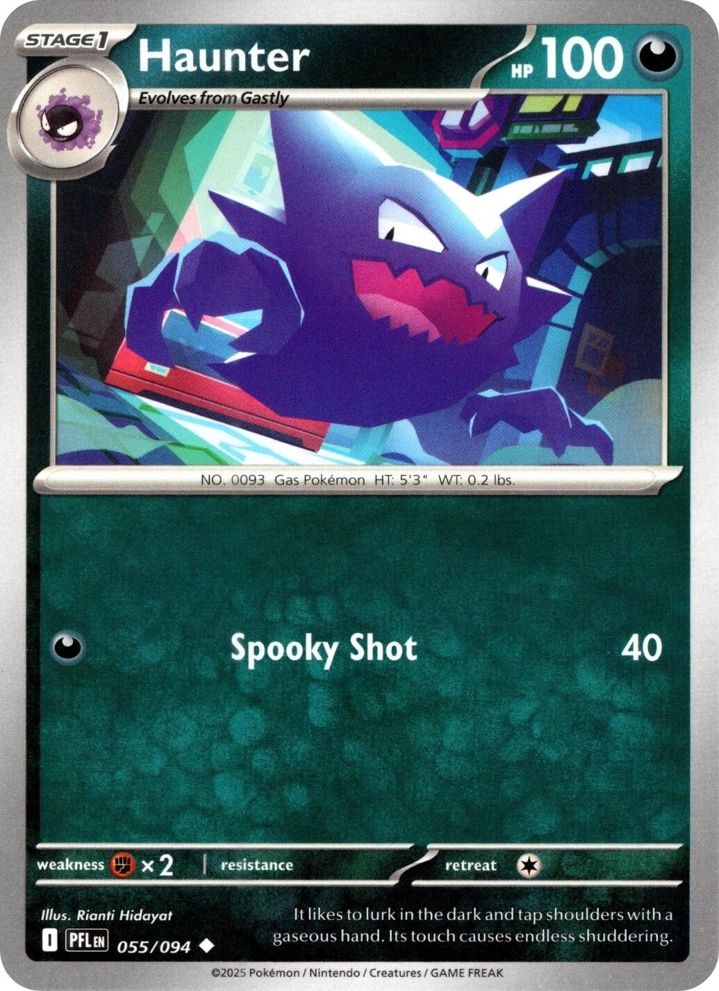 Haunter (055/094) (Reverse Holo) [Mega Evolution: Phantasmal Flames] | Exor Games Bridgewater