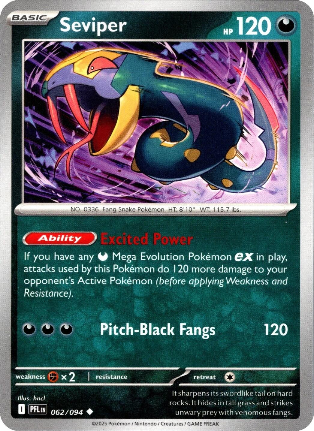 Seviper (062/094) [Mega Evolution: Phantasmal Flames] | Exor Games Bridgewater