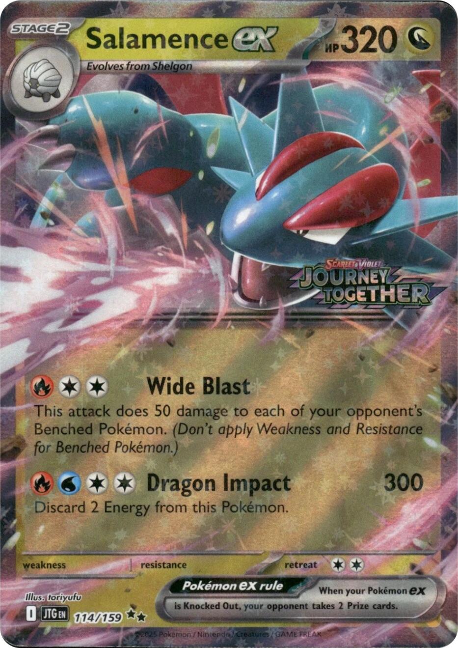 Salamence ex (114/159) (Journey Together Stamped) [Scarlet & Violet: Journey Together] | Exor Games Bridgewater