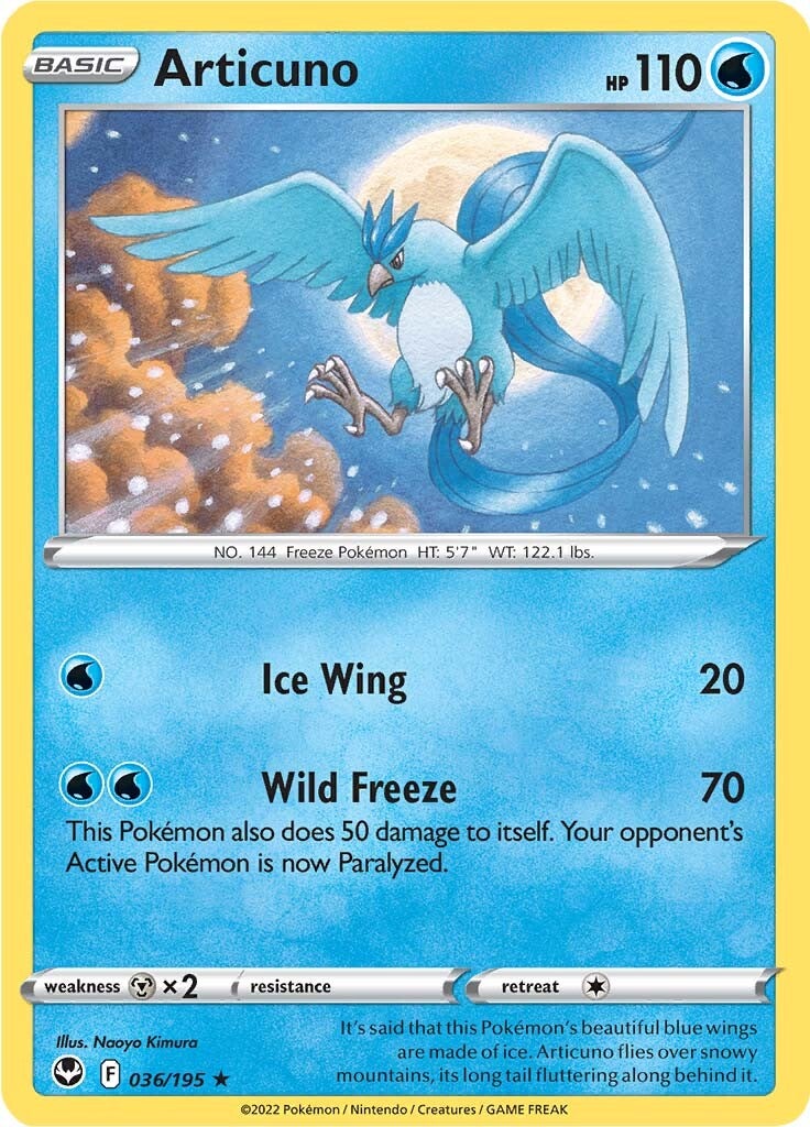 Articuno (036/195) [Sword & Shield: Silver Tempest] | Exor Games Bridgewater