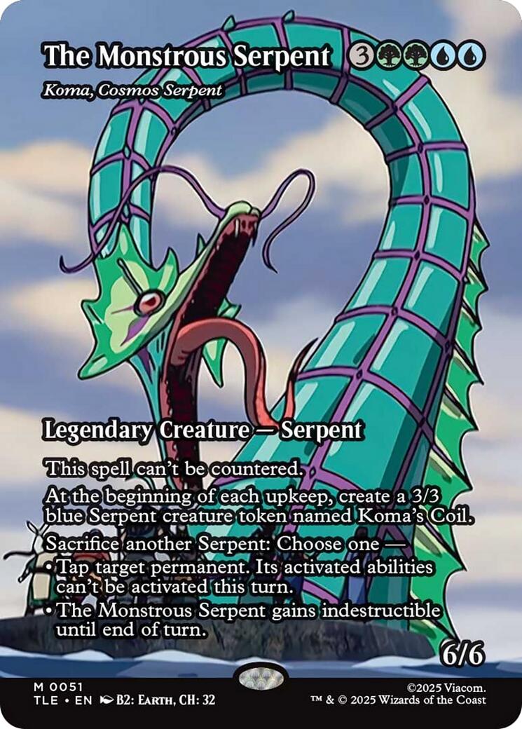 The Monstrous Serpent - Koma, Cosmos Serpent (Borderless) [Avatar: The Last Airbender: Eternal-Legal] | Exor Games Bridgewater