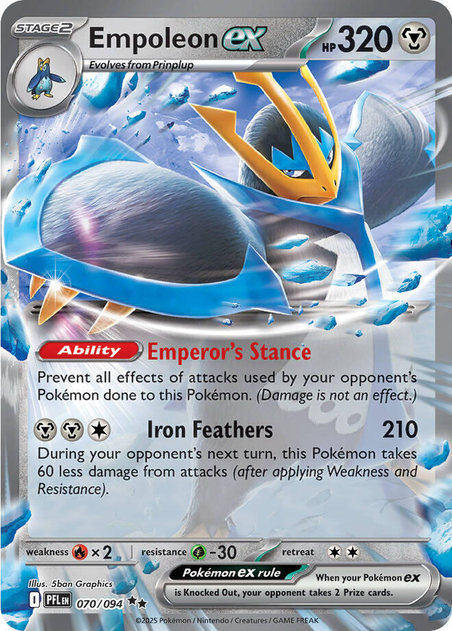 Empoleon ex (070/094) [Mega Evolution: Phantasmal Flames] | Exor Games Bridgewater
