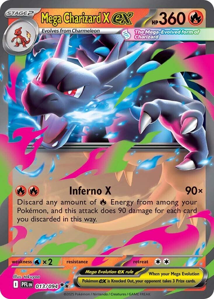 Mega Charizard X ex (013/094) [Mega Evolution: Phantasmal Flames] | Exor Games Bridgewater
