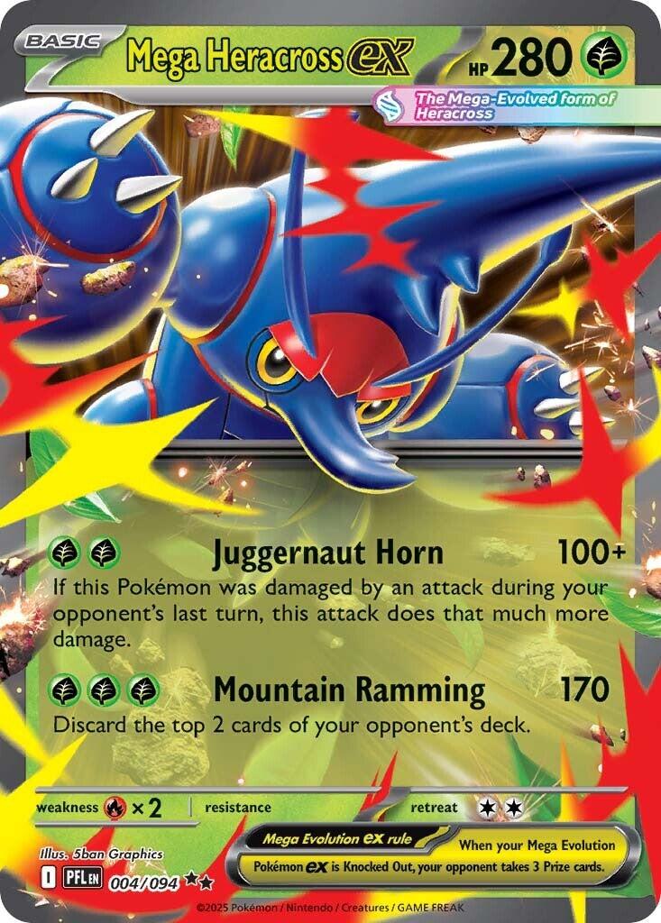 Mega Heracross ex (004/094) [Mega Evolution: Phantasmal Flames] | Exor Games Bridgewater