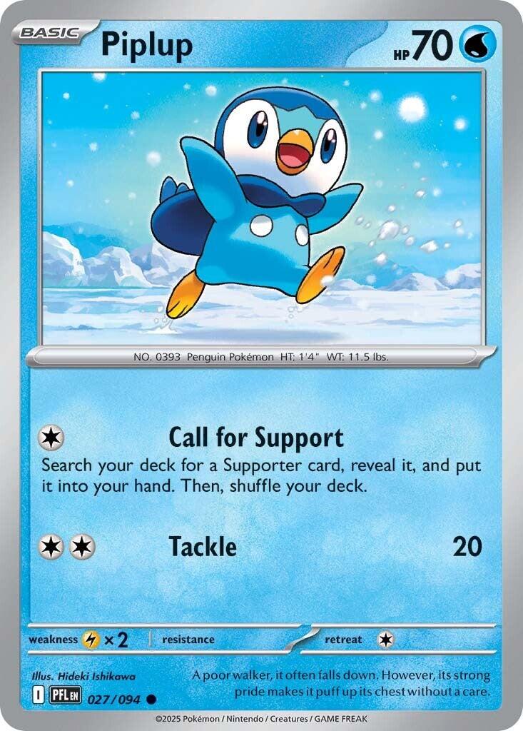 Piplup (027/094) [Mega Evolution: Phantasmal Flames] | Exor Games Bridgewater