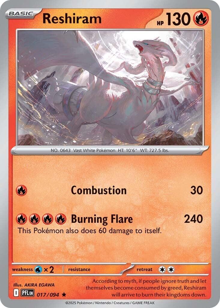 Reshiram (017/094) [Mega Evolution: Phantasmal Flames] | Exor Games Bridgewater
