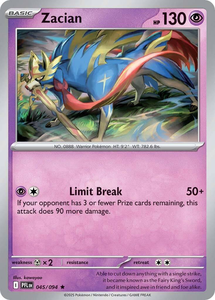 Zacian (045/094) [Mega Evolution: Phantasmal Flames] | Exor Games Bridgewater