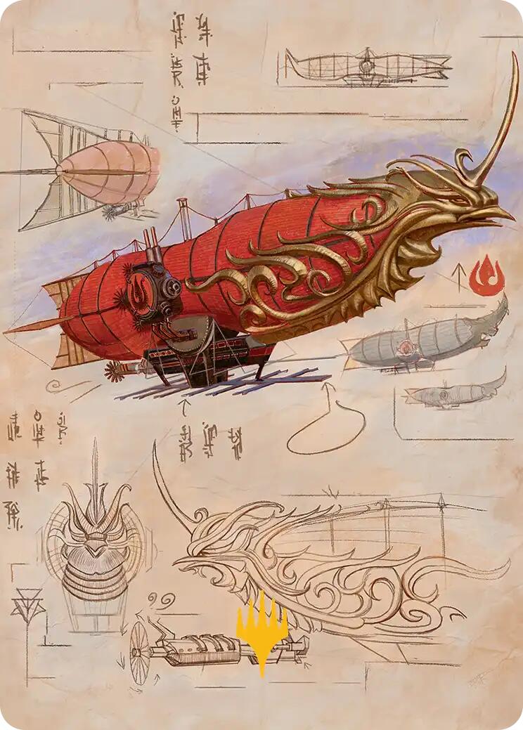 Phoenix Fleet Airship Art Card (Gold-Stamped Planeswalker Symbol) [Avatar: The Last Airbender Art Series] | Exor Games Bridgewater