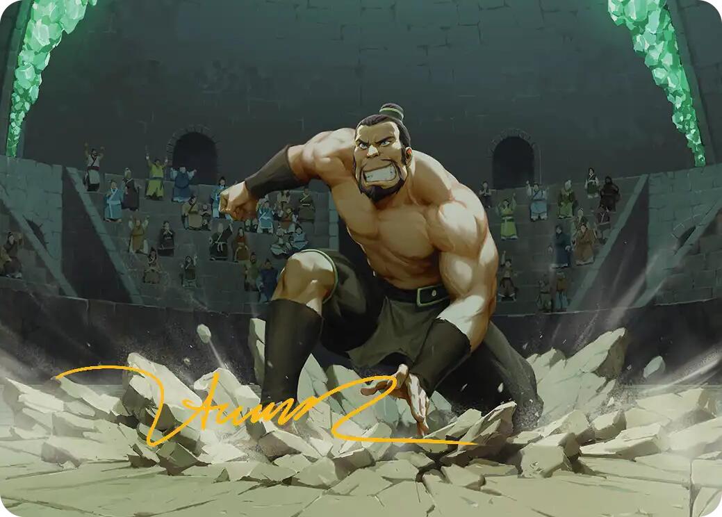 The Boulder, Ready to Rumble Art Card (Gold-Stamped Signature) [Avatar: The Last Airbender Art Series] | Exor Games Bridgewater