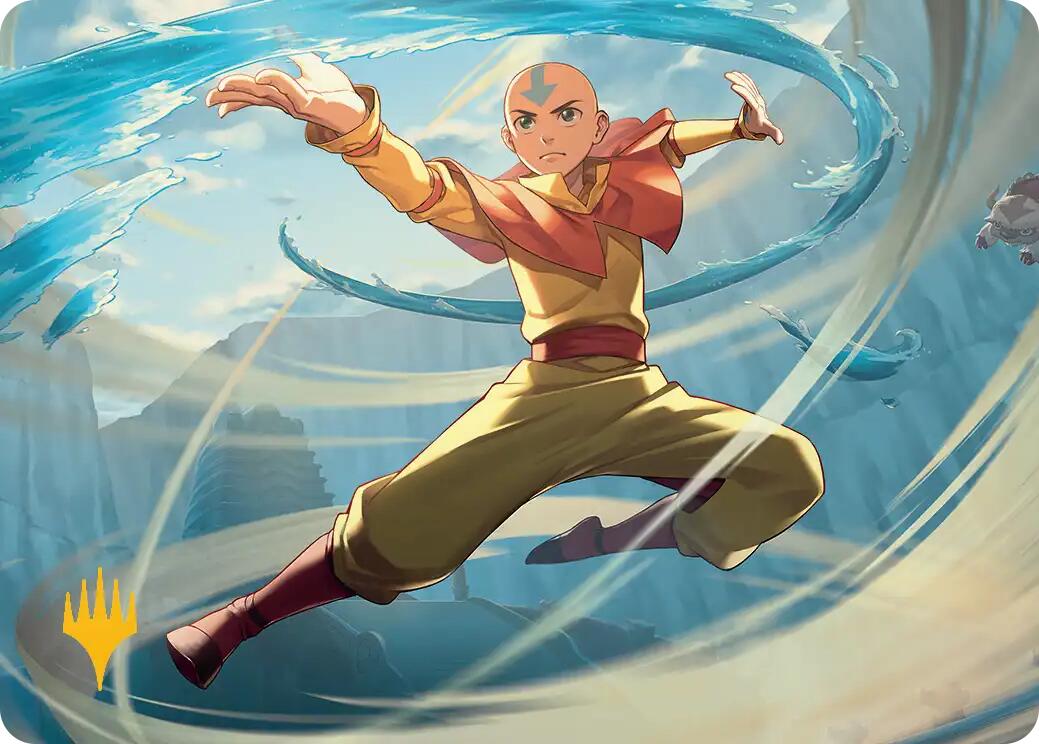 Aang, Swift Savior Art Card (Gold-Stamped Planeswalker Symbol) [Avatar: The Last Airbender Art Series] | Exor Games Bridgewater