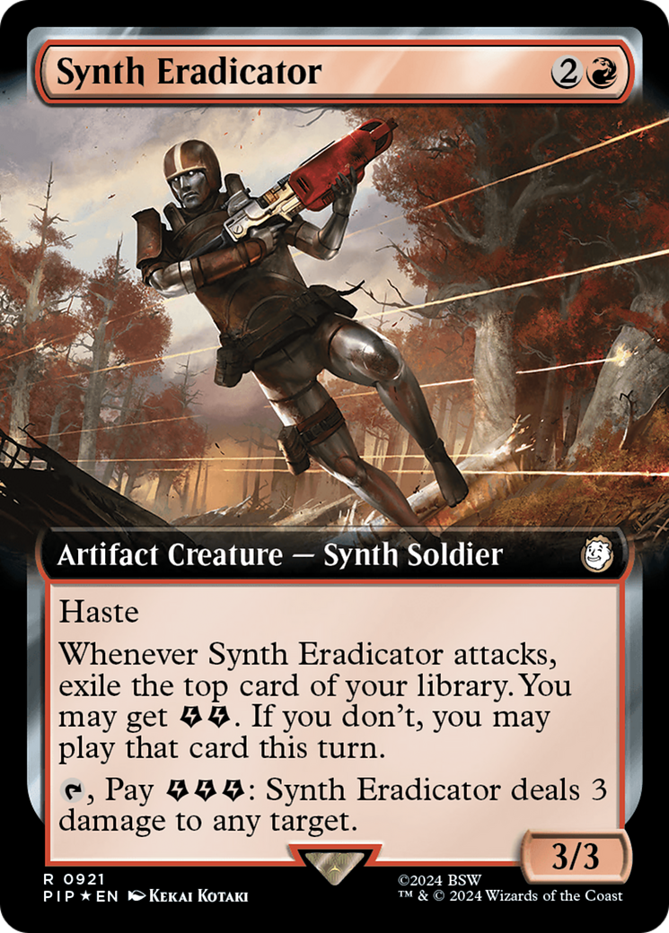Synth Eradicator (Extended Art) (Surge Foil) [Fallout] | Exor Games Bridgewater