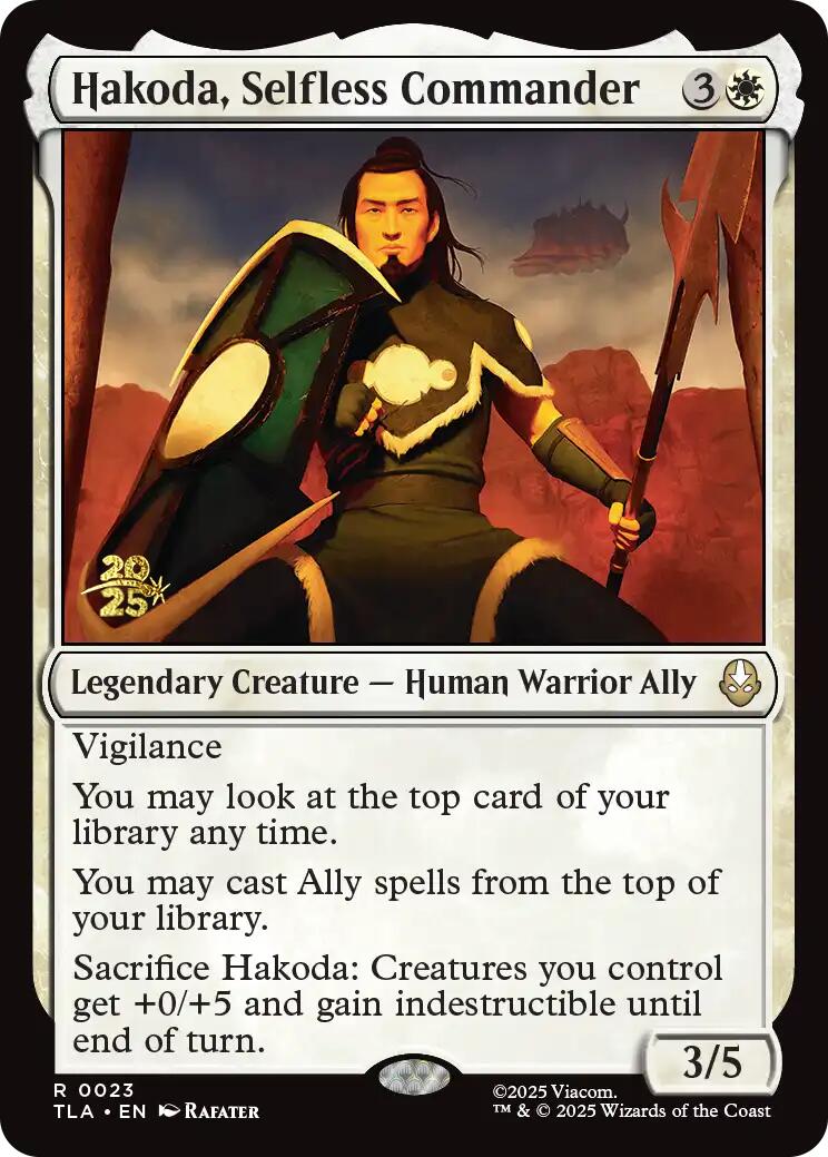 Hakoda, Selfless Commander [Avatar: The Last Airbender Prerelease Cards] | Exor Games Bridgewater