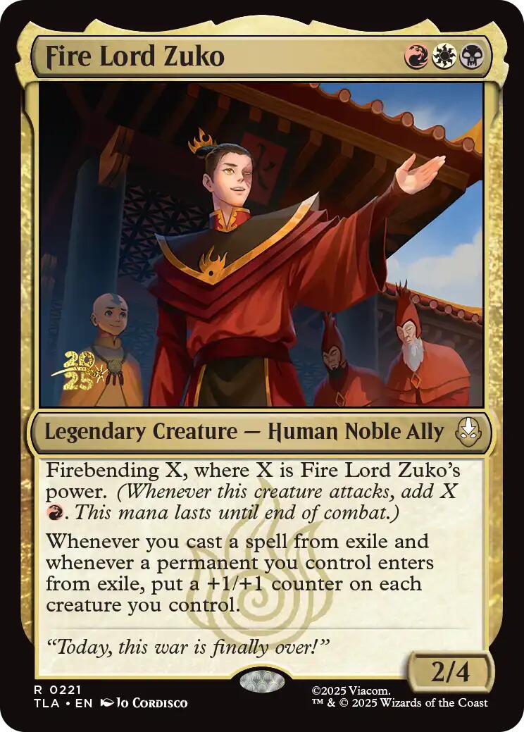 Fire Lord Zuko [Avatar: The Last Airbender Prerelease Cards] | Exor Games Bridgewater
