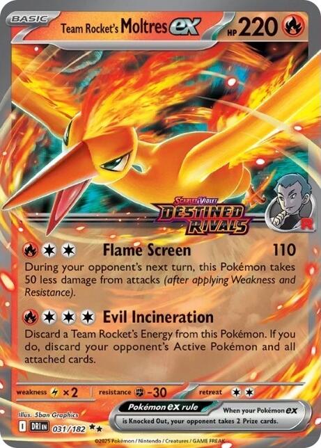 Team Rocket's Moltres ex (031/182) (Destined Rivals Stamp) [Miscellaneous Cards] | Exor Games Bridgewater