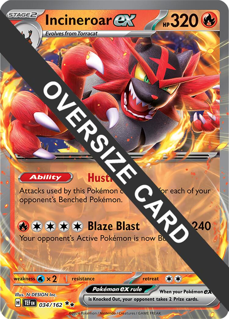 Incineroar ex (034/162) (Jumbo Card) [Scarlet & Violet: Temporal Forces] | Exor Games Bridgewater