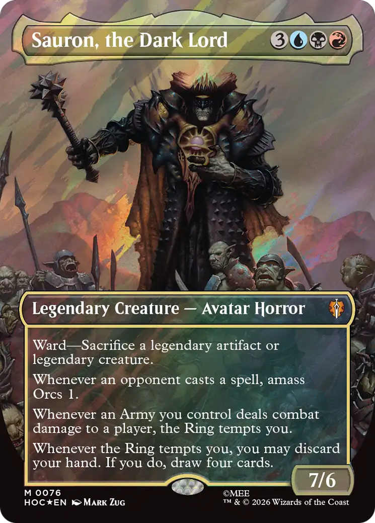 Sauron, the Dark Lord (Borderless) (Surge Foil) [The Hobbit] | Exor Games Bridgewater