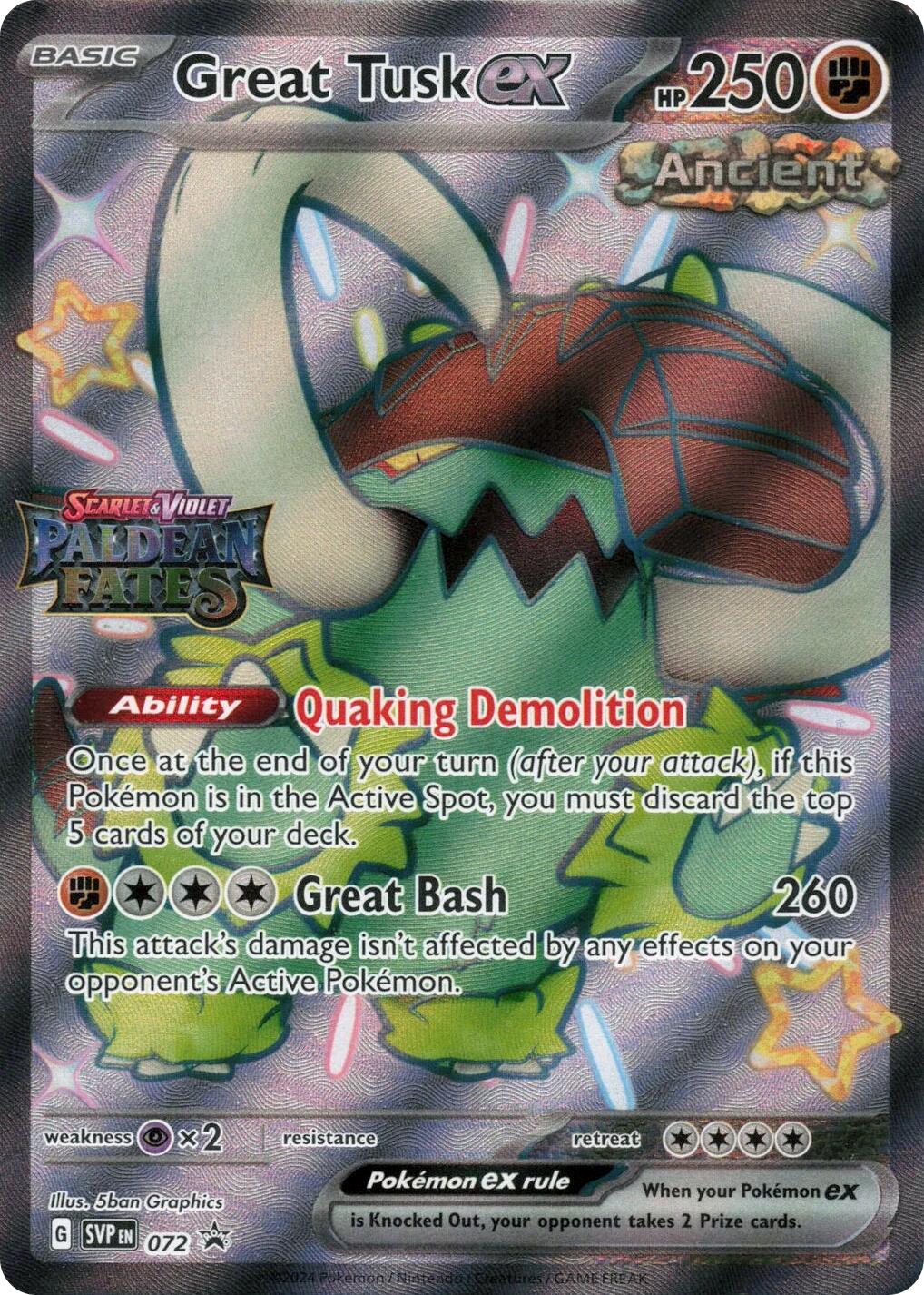 Great Tusk ex (072) (Paldean Fates Stamped) [Scarlet & Violet: Paldean Fates] | Exor Games Bridgewater