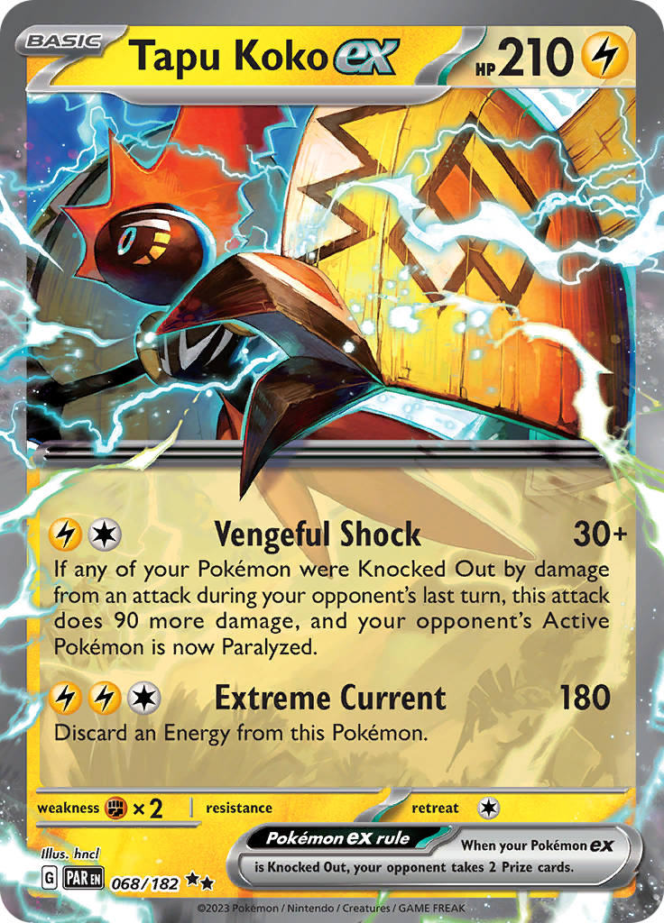 Tapu Koko ex (068/182) [Scarlet & Violet: Paradox Rift] | Exor Games Bridgewater