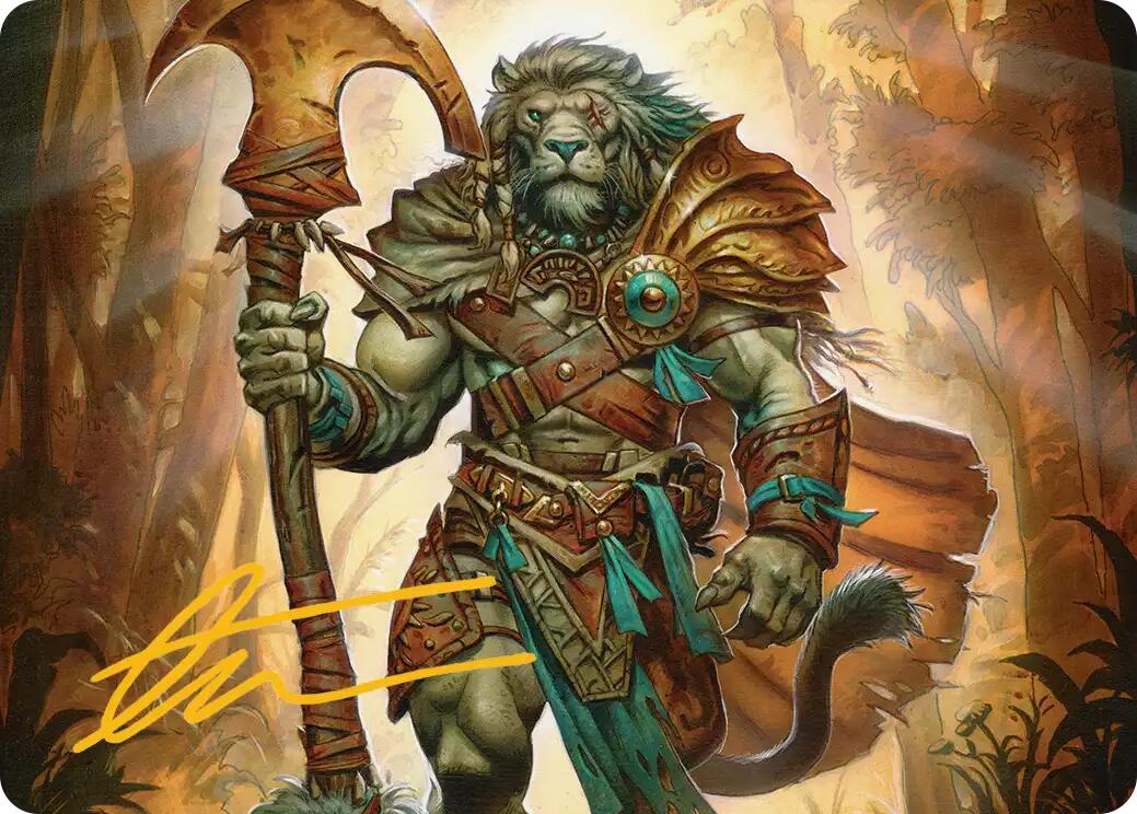 Ajani, Outland Chaperone Art Card (Gold-Stamped Signature) [Lorwyn Eclipsed Art Series] | Exor Games Bridgewater