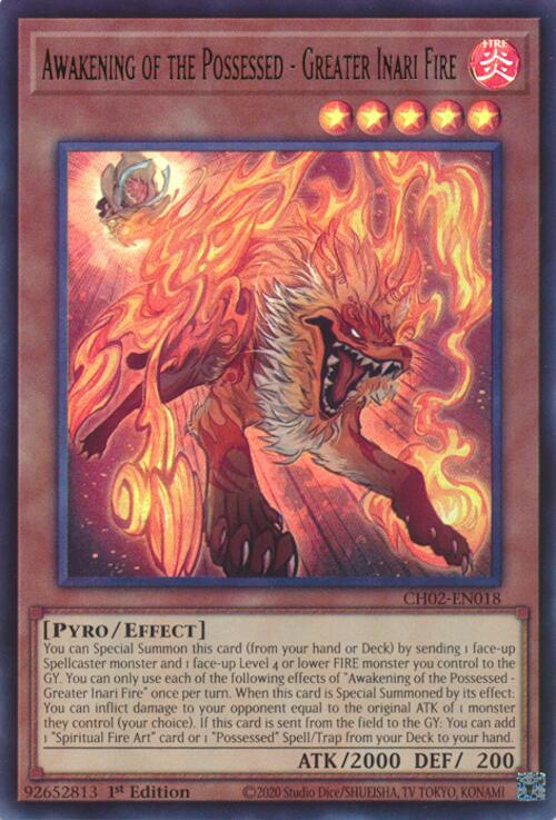 Awakening of the Possessed - Greater Inari Fire [CH02-EN018] Ultra Rare | Exor Games Bridgewater