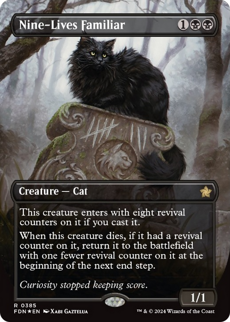 Nine-Lives Familiar (Borderless Mana Foil) [Foundations] | Exor Games Bridgewater