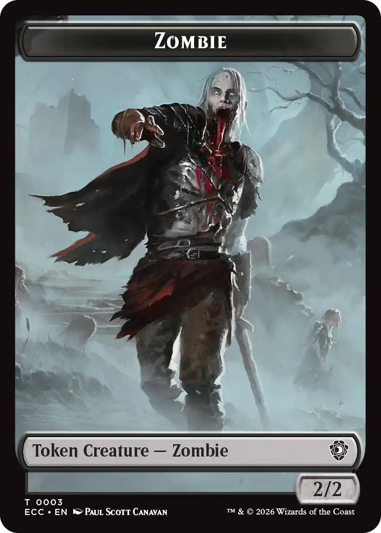 Zombie // Elf Warrior Double-Sided Token [Lorwyn Eclipsed Tokens] | Exor Games Bridgewater