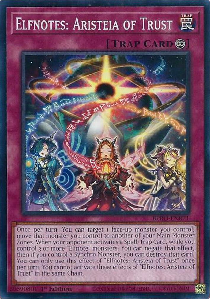 Elfnotes: Aristeia of Trust [BPRO-EN071] Common | Exor Games Bridgewater