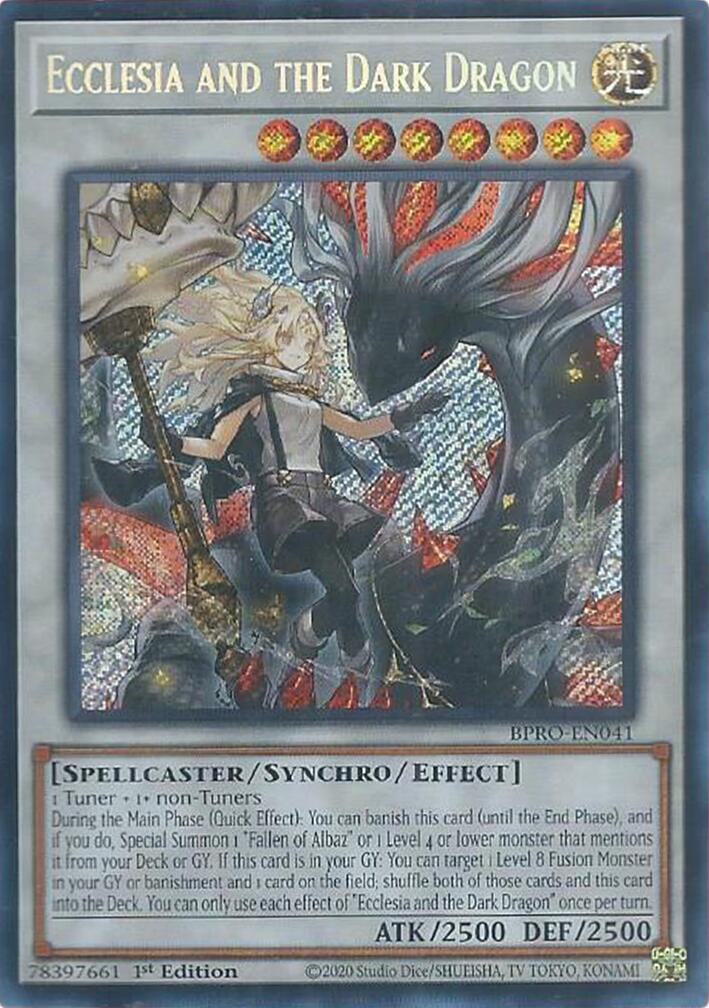 Ecclesia and the Dark Dragon [BPRO-EN041] Secret Rare | Exor Games Bridgewater