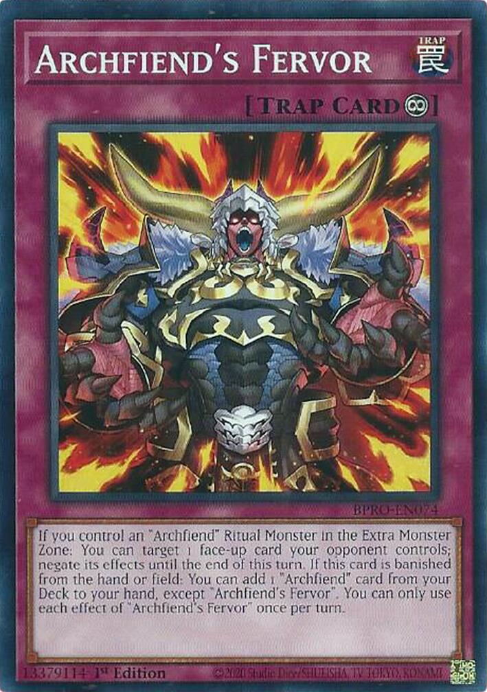 Archfiend's Fervor [BPRO-EN074] Common | Exor Games Bridgewater