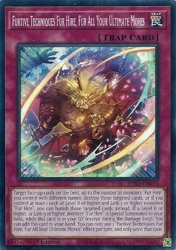 Furtive Techniques Fur Hire, Fur All Your Ultimate Moves [BPRO-EN075] Common | Exor Games Bridgewater