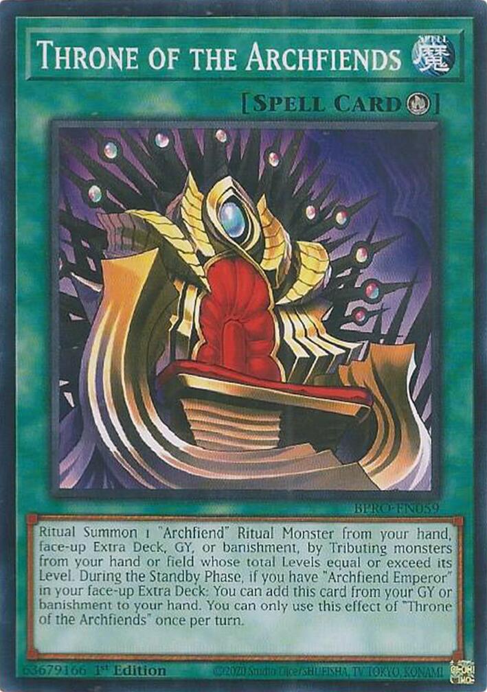 Throne of the Archfiends [BPRO-EN059] Common | Exor Games Bridgewater